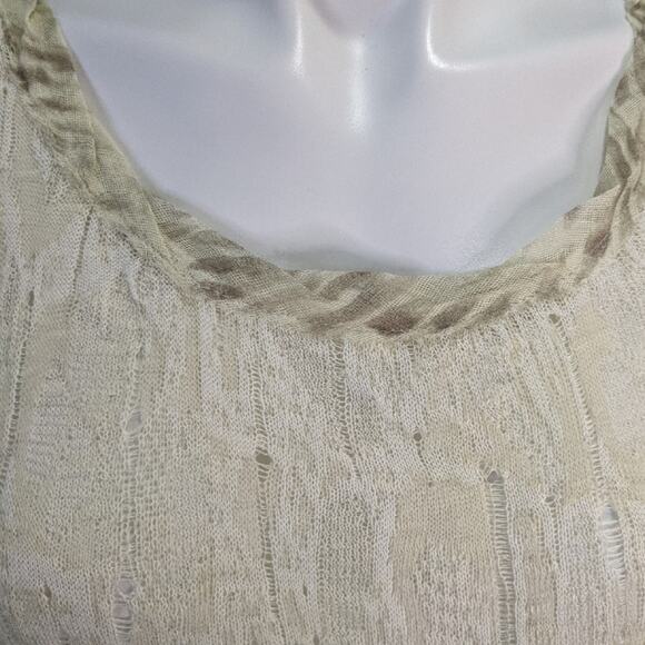 Free People Cream Gauzy Tunic Length Top sz XS - Picture 8 of 8